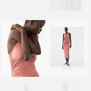 NWOT ENZA COSTA side ruched midi tank dress